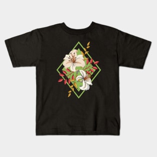 Lilies On Green Kids T-Shirt